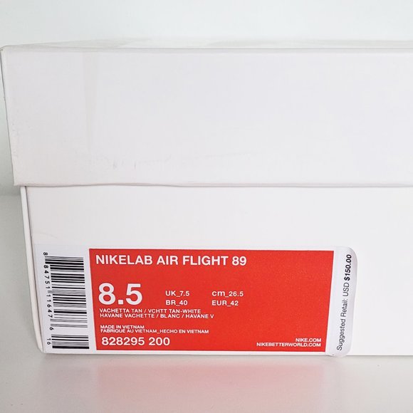 Nike NikeLab Air Flight 89 Vachetta Tan Sneakers 828295-200 - Size 8.5 - Picture 14 of 15